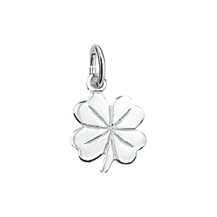 Hanger Klavertje Zilver Wit