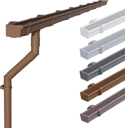 Dakgootset voor tuinhuis 68mm 4m Bruin
