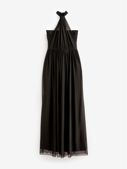 Next - Dames - Mesh multiway maxi-jurk voor bruidsmeisjes en bruiloftsgasten - Zwart