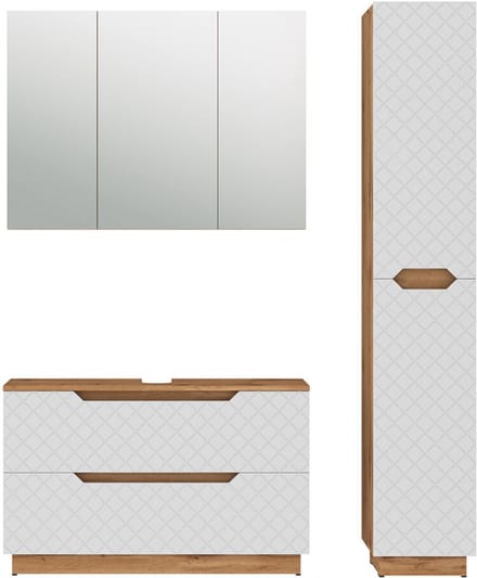 Vicco Badkamermeubelset Lotta, Wit, 3-delig