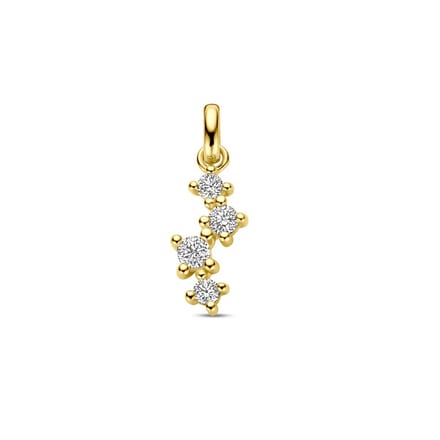 YO&NO - Hanger - Goud - zirkonia - 16/7mm - Sieraden Vrouw - 585 Goud