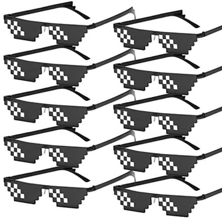 Uniseks Pixelzonnebril Set voor Feestjes - 10 Stuks - Cool en Stijlvol