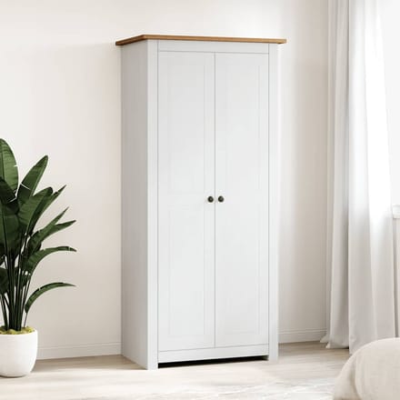 vidaXL - Kledingkast - Panama - Range - 80x50x171,5 - cm - massief - grenenhout - wit