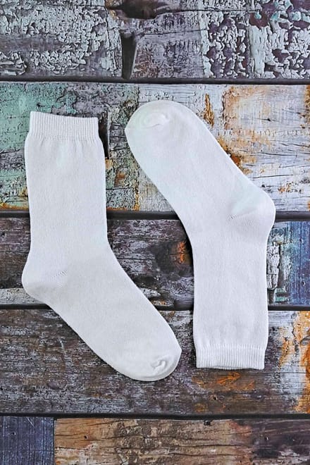 Sock Snob - Set van 6 bamboe schoolsokken voor kinderen - Wit