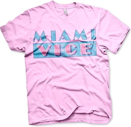 Miami Vice T-shirt met verweerd logo, roze