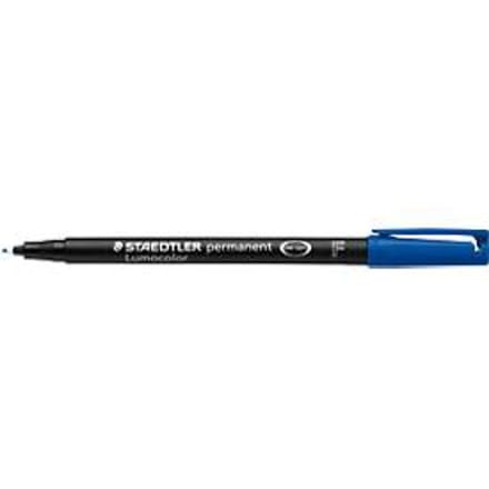 Viltstift Staedtler Lumocolor 318 permanent F blauw - 10 stuks
