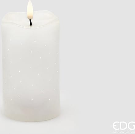 EDG Enzo de Gasperi - Ledkaars met sterretjes H12.5 Ivoorkleur (met timer)