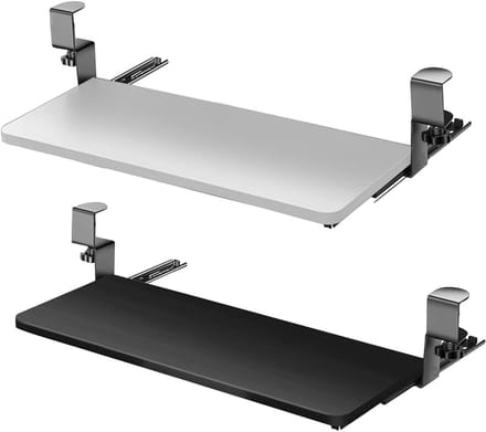 Toetsenbordlade Onder Bureau - Uitschuifbaar Platform - Ergonomisch Werken - Klem-op Installatie - 75 cm Breed - Zwart