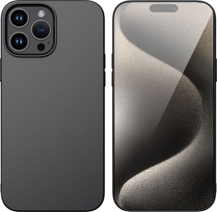 Hoesje Geschikt voor iPhone 15 Pro – Liquid siliconen Backcover – Zwart