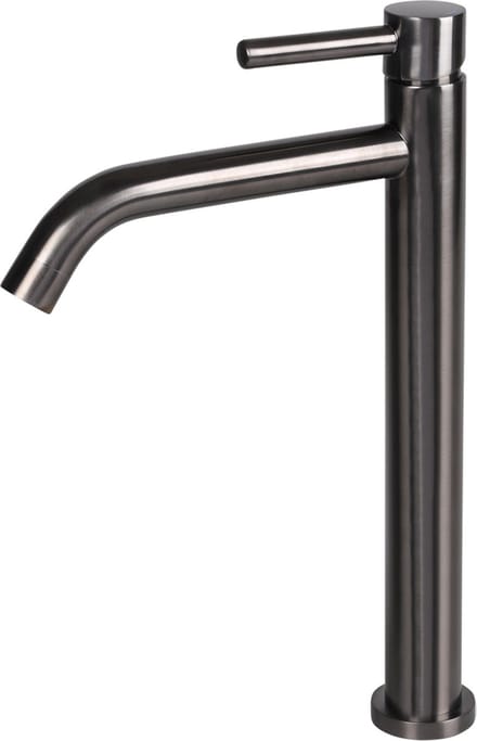 Differnz Wastafelkraan Hoog � Gebogen � Mengkraan Koud en Warm � Gun Metal