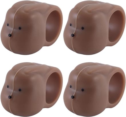 Deurstoppers - Deurkrukbuffers - Bescherming Deuren - Leuk Konijn Ontwerp - 4 Stuks - Bruin