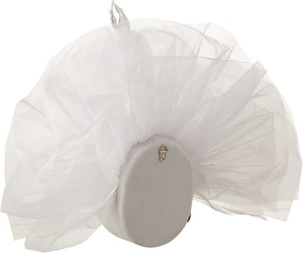 J-Line wanddecoratie Zwaan - pluche - wit/zilver