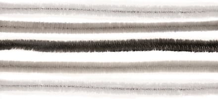Chenilledraad - 30x - wit/grijs/zwart - 50 cm - hobby/knutsel materialen