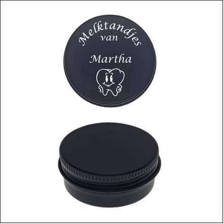 Melktanden Blikje Met Naam Gravering - Martha