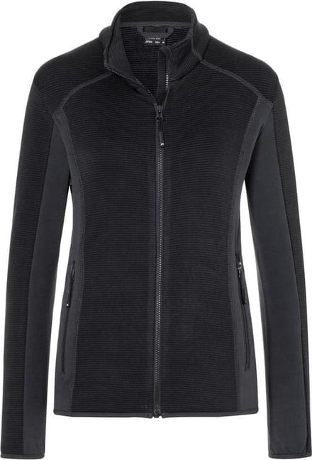 James and Nicholson Dames/dames structuur fleece jack (Zwart/Koolstof)