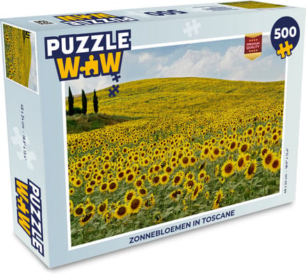 Puzzel Zonnebloemen in Toscane - Legpuzzel - Puzzel 500 stukjes