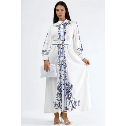 Bloemen Midikleding met Ceintuur