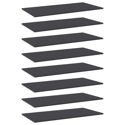 vidaXL - Wandschappen - 8 - st - 80x30x1,5 - cm - spaanplaat - grijs