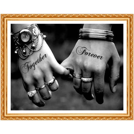 Peinture Diamant 5D DIY  Amoureux Mains  Diamant Brodé Diamant Décoration Maison 20X30CM gray