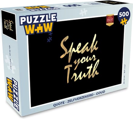 Puzzel Quote - Zelfverzekerd - Goud - Legpuzzel - Puzzel 500 stukjes