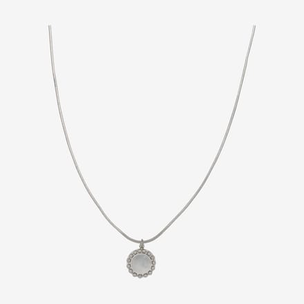 Essenza Silver Flower White Stone Necklace Silver
