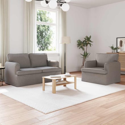 vidaXL Bankstel 2 pcs Taupe 144 x 80 x 85 cm Stof