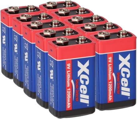 10x 9V Lithium Batterijen voor Rookmelders - Lange Levensduur (10 Jaar)