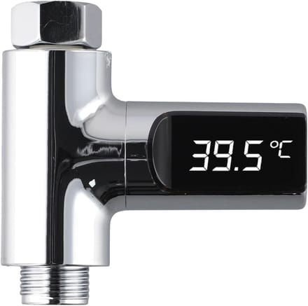 Digitale Douchethermometer - Water Temperatuurmeter - Veilig Douchen - Zelfaangedreven LED - 12 x 10 x 4 cm - Grijs