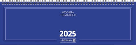 Dwarsagenda 2025 - Weekplanner - Afspraken Plannen - Wire-O-binding - 420x137mm - Blauw