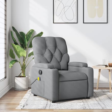vidaXL - Massagestoel - met - lichtgrijze - stof