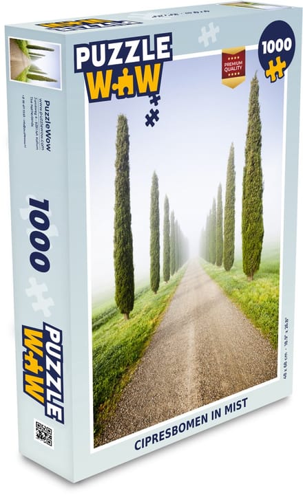 Puzzel Boom - Mist - Toscane - Cipres - Legpuzzel - Puzzel 1000 stukjes volwassenen
