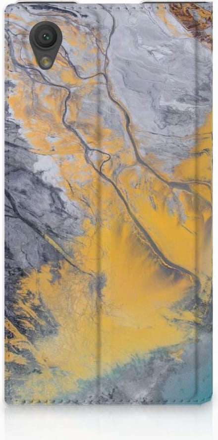 Sony Xperia L1 Standcase Marble Blue Gold