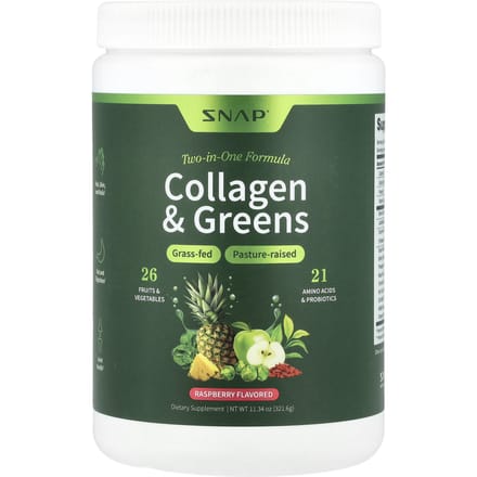 Suppléments Snap, Peptides de collagène + Super Green, 325 g (321,6 g)