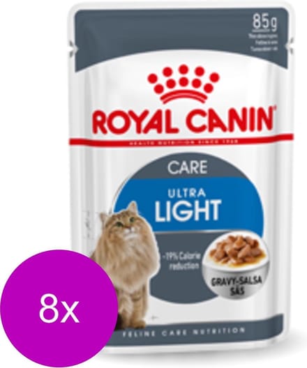 Royal Canin Ultra Light - In Gravy - Kattenvoer - 8 x 12x85 g