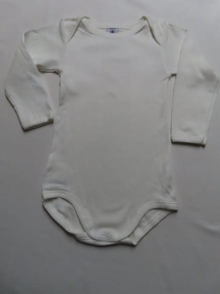 Petit Bateau - Romper - Unie - Wit- Lange mouw - 18 maand 81