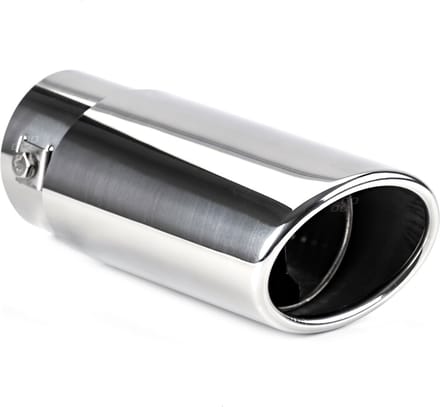 AMiO Universele Enkele Uitlaat Demper Recht Tip RVS Koppelstuk (86 x 65 mm) Chrome