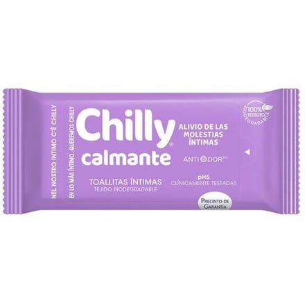 Lingettes Intimes CHILLY POCKET toallitas íntimas calmantes 12 u