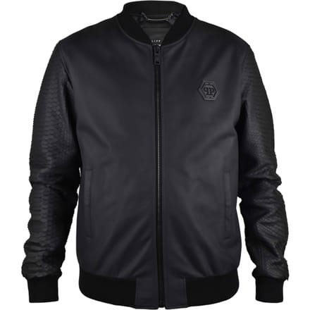 Philipp Plein Leren jas Zwart