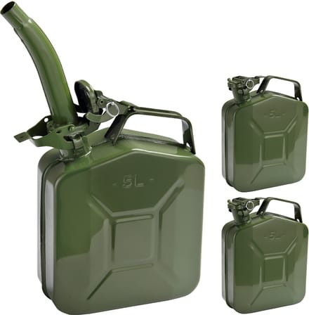 Monzana Metalen jerrycan 5L set van 3 inclusief schenker
