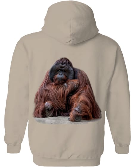 Orangoetan Wisdom Beyond Words - Orangutan The Coloured House Hoodie M