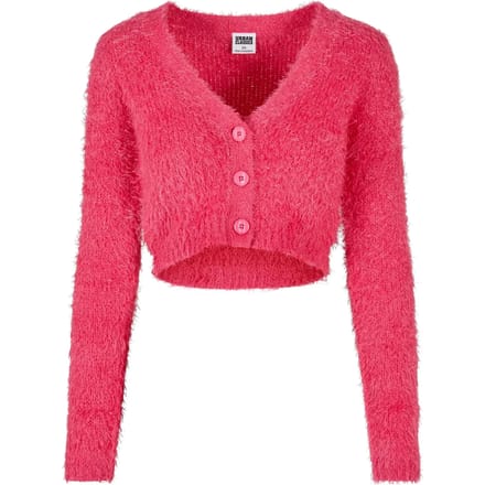 Urban Classics - Cropped Feather Cardigan - XL - Roze