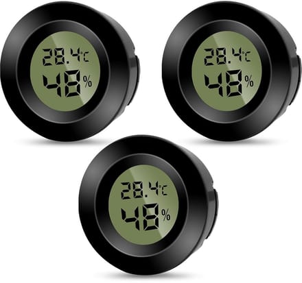 Digitale Mini Hygrometer - Ronde Thermometer - Real-time Temperatuur- en Vochtigheidsmeting - Compact Design - Voor Binnengebruik