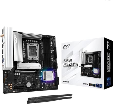ASRock B860M Pro RS WiFi Moederbord - Intel B860 - Intel LGA1851 - DDR5 RAM - Micro-ATX
