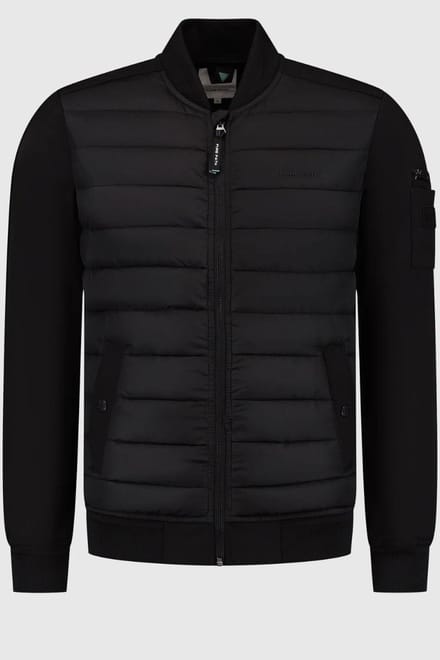 PURE PATH Regular Fit Padded Jackets Jassen Heren - Zomerjas - Zwart - Maat M