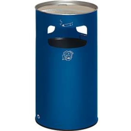 Combi-asbak, H 750 mm, gentiaanblauw