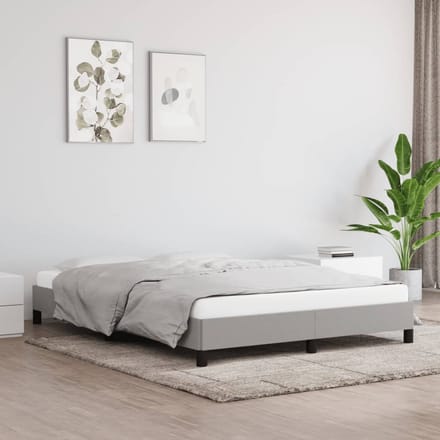 vidaXL - Bedframe - zonder - matras - stof - lichtgrijs - 140x190 - cm