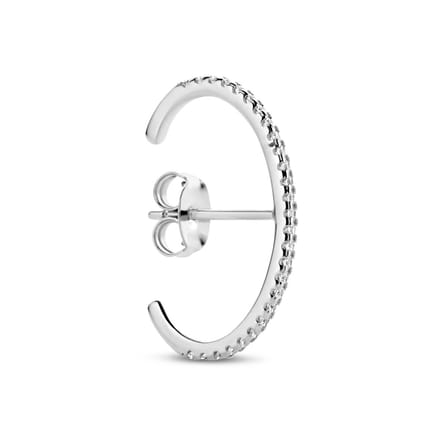 Suspender Oorsteker met Zirkonia van Zilver
