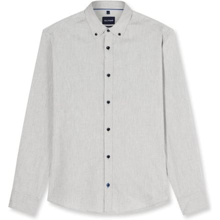 OLYMP Casual Overhemd, Regular Fit, Button-down, Middengrijs