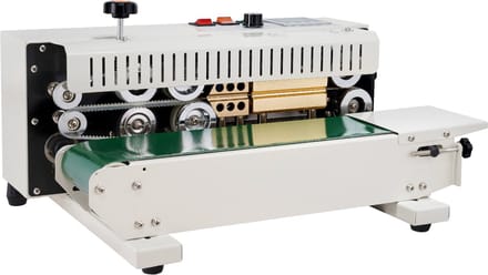 Doorloopsealmachine, 0,24-0,47 inch sealbreedte, horizontale bandsealer met digitale temperatuurregeling, koolstofstaal, voor 0,02-0,8 mm