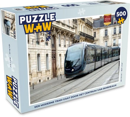 Puzzel Een moderne tram gaat door het centrum van Bordeaux - Legpuzzel - Puzzel 500 stukjes